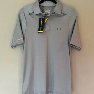 New Under Armour Small Heatgear Loose Gray UA Golf Polo Short Sleeve UPF 30